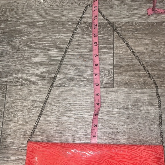 CARLOS FALCHI FATTO A MANO WMN RED PINK ZEBRA SUEDE DESIGNER SHOULDER BAG CHAIN - Picture 9 of 9